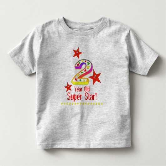 Super Star 2e verjaardag Shirt voor jongens (Voorkant)