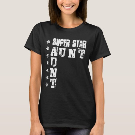 Super Star AUNT met runge Stars 6 T-shirt (Voorkant)
