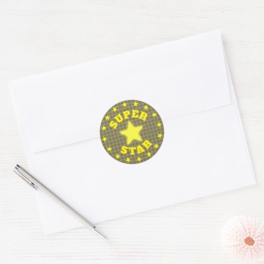 Super Star award Ronde Sticker (Envelop)
