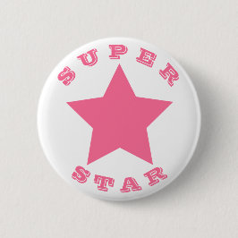SUPER STAR | Big Hot Pink Star-Button Ronde Button 5,7 Cm