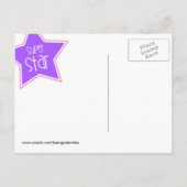 Super Star Dinosaur Briefkaart in Paarse en roze (Achterkant)