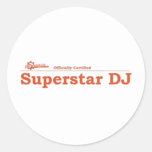Super Star DJ-gecertificeerd Ronde Sticker (Voorkant)