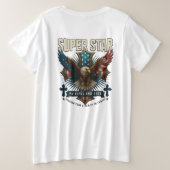 Super Star Eagle Embleem Grote Maat T-shirt (Design achterkant)