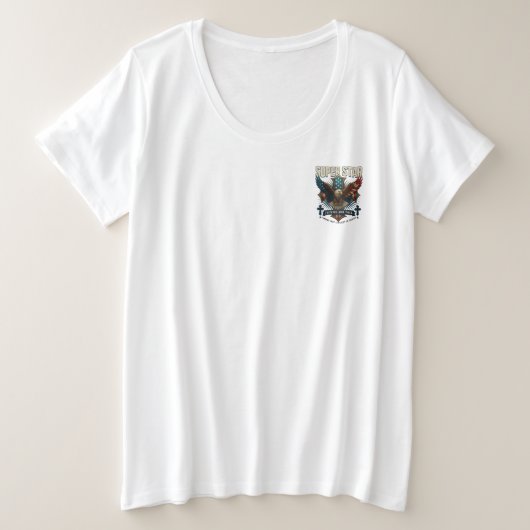 Super Star Eagle Embleem Grote Maat T-shirt (Design voorkant)