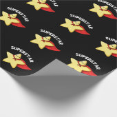 Super Star Funny Astronomy Pun Dark BG Cadeaupapier (Hoek)