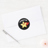 Super Star Funny Astronomy Pun Dark BG Ronde Sticker (Envelop)
