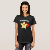 Super Star Funny Astronomy Pun Dark BG T-shirt (Voorkant volledig)