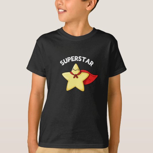 Super Star Funny Astronomy Pun Dark BG T-shirt (Voorkant)