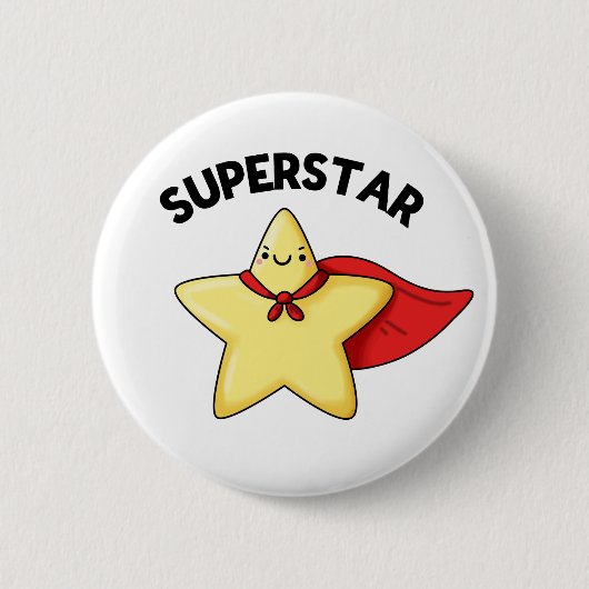 Super Star Funny Astronomy Pun Ronde Button 5,7 Cm (Voorkant)