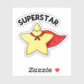 Super Star Funny Astronomy Pun Sticker (Vel)