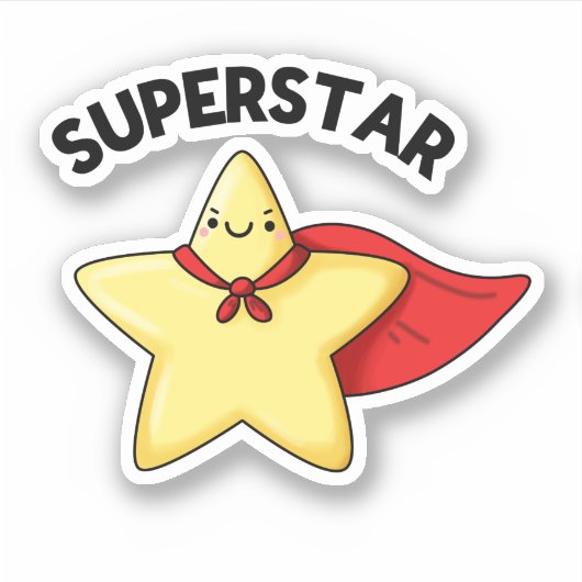 Super Star Funny Astronomy Pun Sticker (Voorkant)