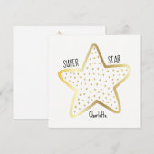 Super Star Gefeliciteerd Gold Star Flat Kaart (Voorkant / Achterkant)
