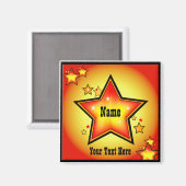 Super Star Gold Oranje Superstar Custom Square Magneet (Voorkant / Achterkant)