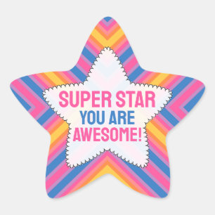 Super Star Je Bent Geweldig Ster Sticker
