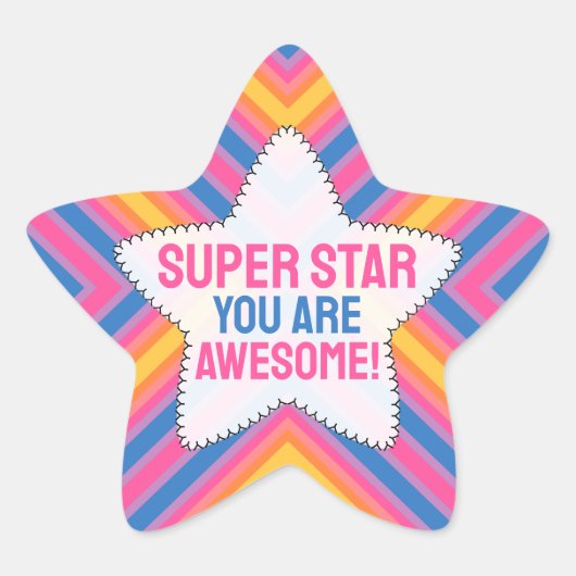 Super Star Je Bent Geweldig Ster Sticker (Voorkant)