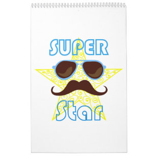 Super Star met zonnebril en snor Kalender