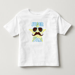 Super Star met zonnebril en snor Kinder Shirts