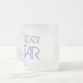 SUPER STAR-mok (gevorst glas) Matglas Koffiemok (Voorkant links)