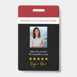 Super Star School Leraar ID Foto Badge