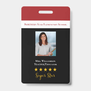 Super Star School Leraar ID Foto Badge