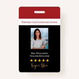 Super Star School Teacher ID Foto Badge