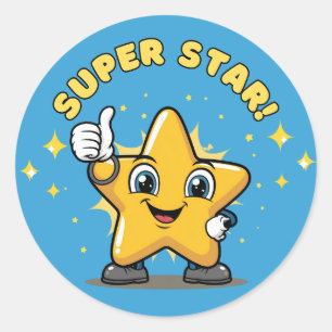Super Star Sticker, Motivatie Sticker, Star Sti Ronde Sticker