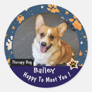 Super Star Thema Therapiehond Bezoek Custom Ronde Sticker