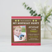 Super Star. Uitnodiging Rode Dag van de Jongen (Staand voorkant)