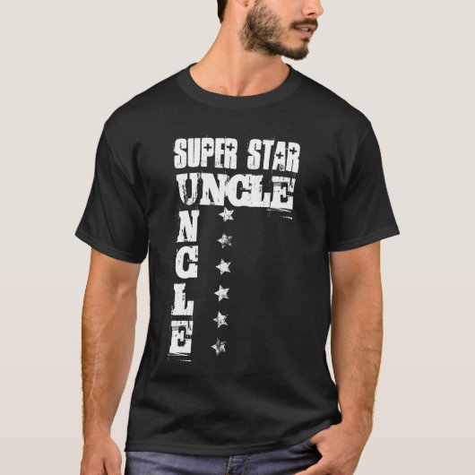Super Star UNCLE met runge Stars 7 T-shirt (Voorkant)