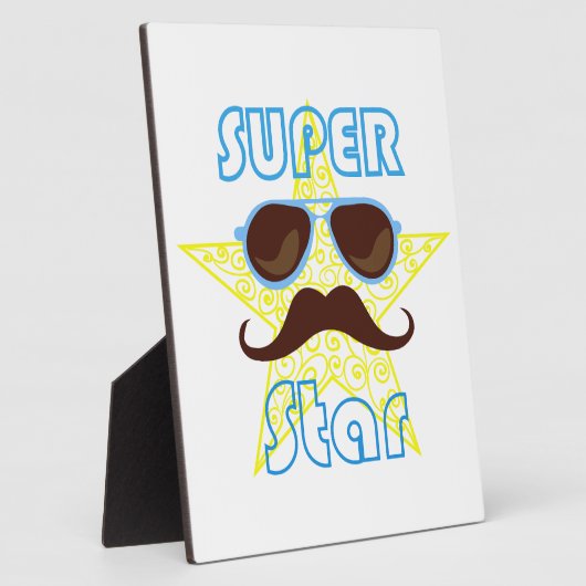 Super Star with sunglasses and mustache Fotoplaat (Zijkant)
