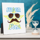 Super Star with sunglasses and mustache Fotoplaat (Zijkant)