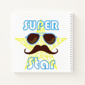 Super Star with sunglasses and mustache Notitieboek (Achterkant)