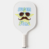 Super Star with sunglasses and mustache Pickleball Paddle (Achterkant)