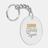 Super Step Dad the Legend Keychain Heartfelt Gift (Voorkant Links)