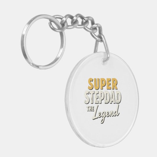 Super Step Dad the Legend Keychain Heartfelt Gift (Voorkant Links)