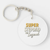 Super Step Dad the Legend Keychain Heartfelt Gift (Voorkant)