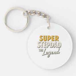 Super Step Dad the Legend Keychain Heartfelt Gift
