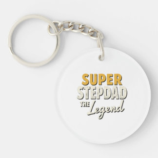 Super Step Dad the Legend Keychain Heartfelt Gift