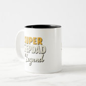 Super Step Dad the Legend Mug – Custom Gift Tweekleurige Koffiemok (Voorkant links)