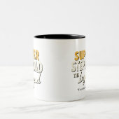 Super Step Dad the Legend Mug – Custom Gift Tweekleurige Koffiemok (Center)