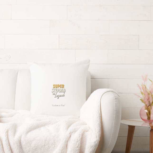 Super Step Dad the Legend Pillow – Heartfelt Gift Kussen (Bank)