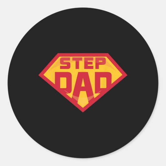 Super Stepdad Funny Hero Step Dad Birthday vaders Ronde Sticker (Voorkant)