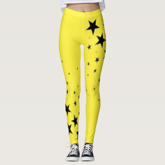 Super ster geel leggings (Voorkant)