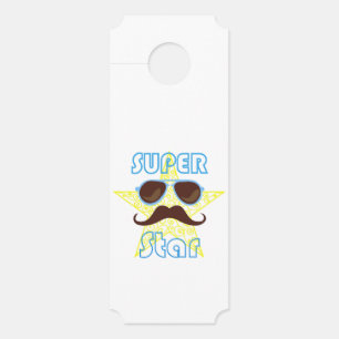 Super Ster met zonnebril en snor Deurhanger