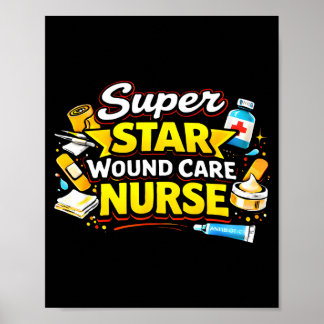 Super ster wondverzorging verpleegster medische tr poster