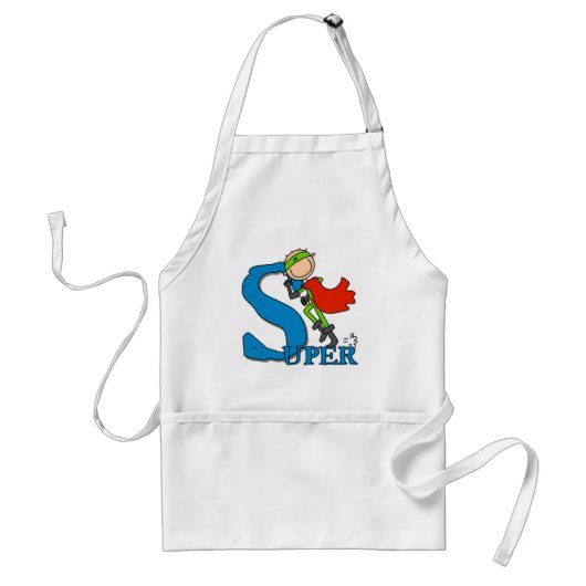 Super Stick Figure Held Standaard Schort (Voorkant)