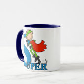 Super Stick Figuur Hero Mok (Voorkant links)