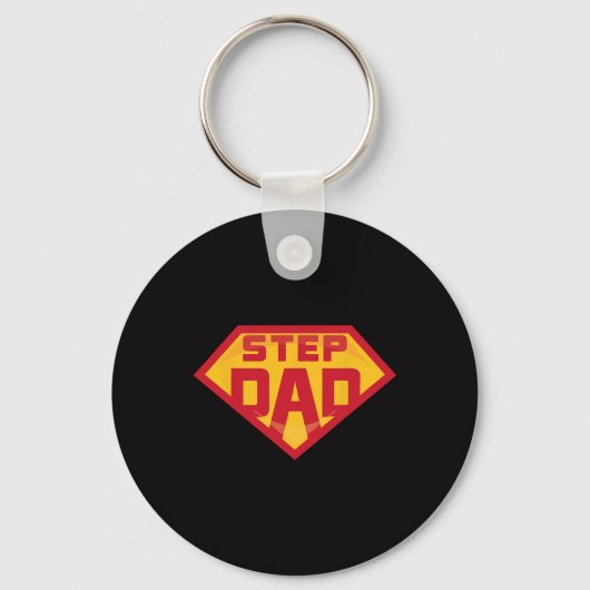 Super Stiefvader Grappige Held Stiefvader Verjaard Sleutelhanger (Voorkant)