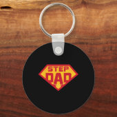 Super Stiefvader Grappige Held Stiefvader Verjaard Sleutelhanger (Voorkant)