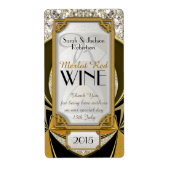 Super stijlvolle gouden zwarte Art Deco wijnlabels Etiket (Voorkant)